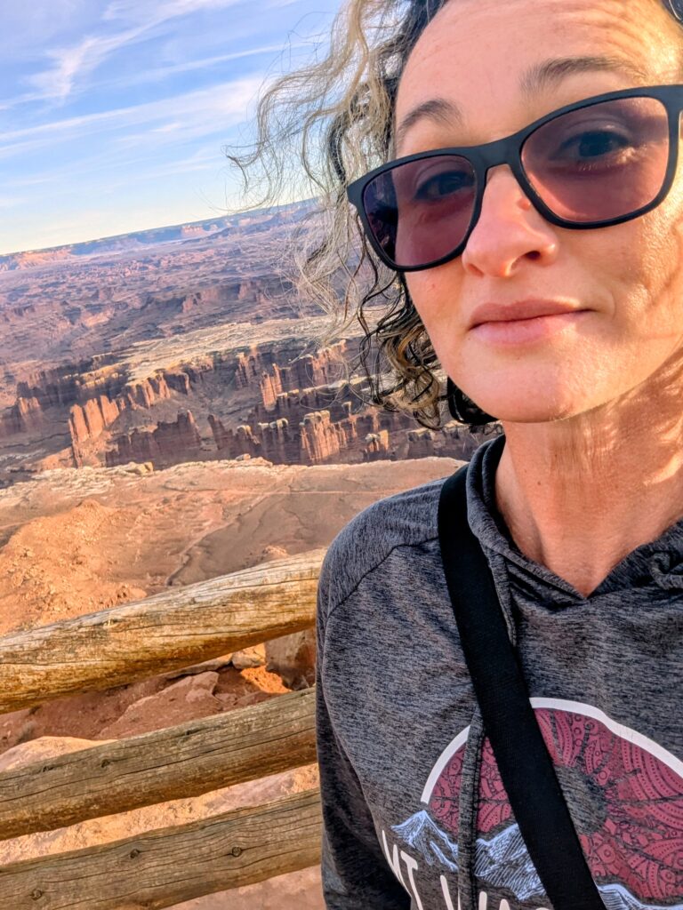 Person at a rock formation viewpoint